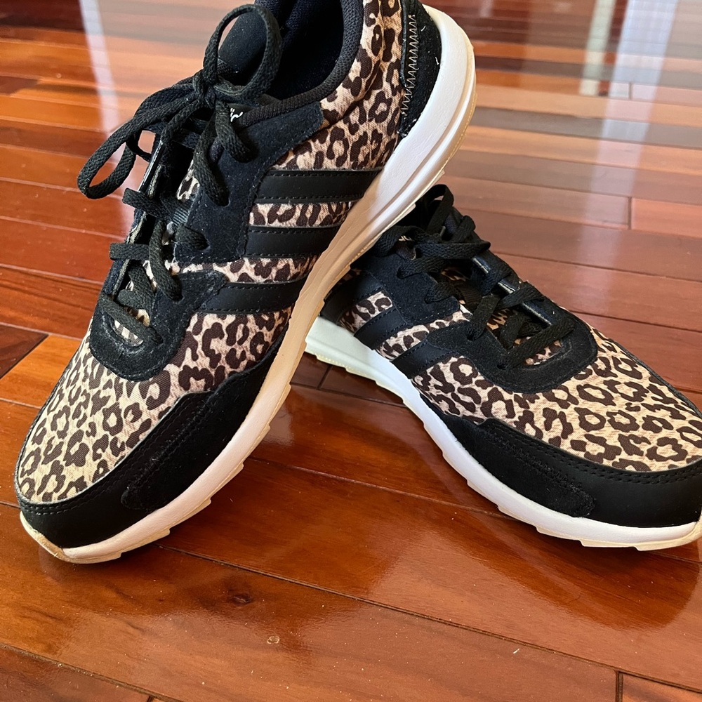 adidas Leopard Print Women's Sneakers - Black and White